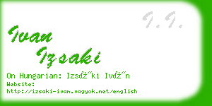 ivan izsaki business card